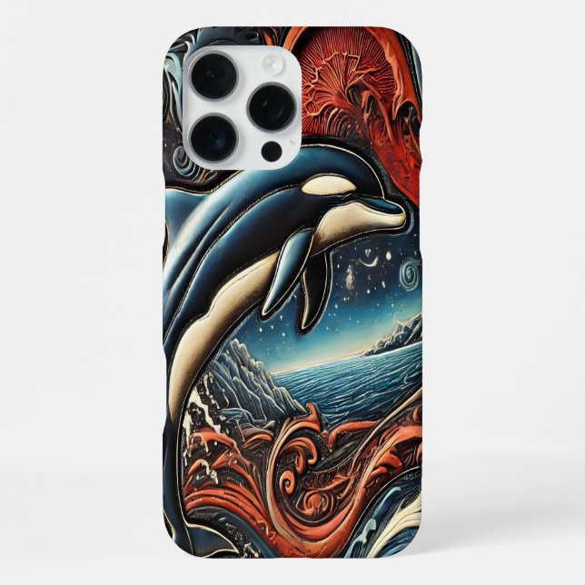 Dynamic Dolphin Art Piece iPhone Case (Back)
