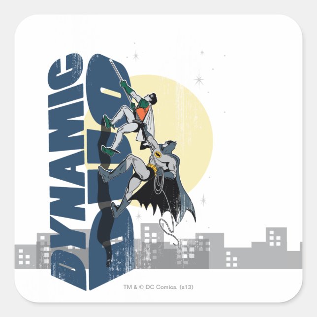Dynamic Duo Graphic Square Sticker (Front)