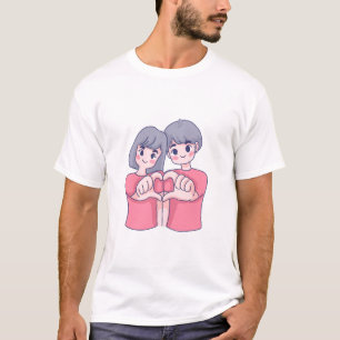 "Dynamic Duo: Unleash Your Couple Style with Our E T-Shirt