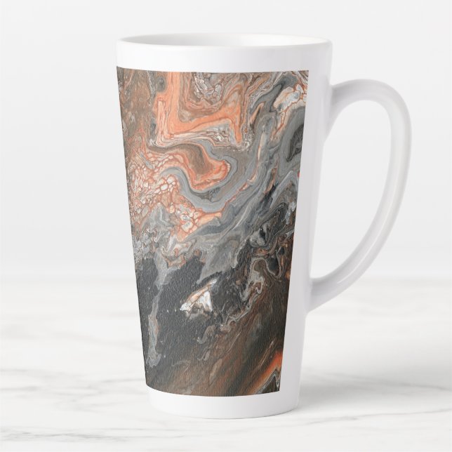 Dynamic Earth Tones and Swirls Latte Mug (Right)