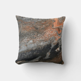 Dynamic Earth Tones and Swirls Throw Pillow