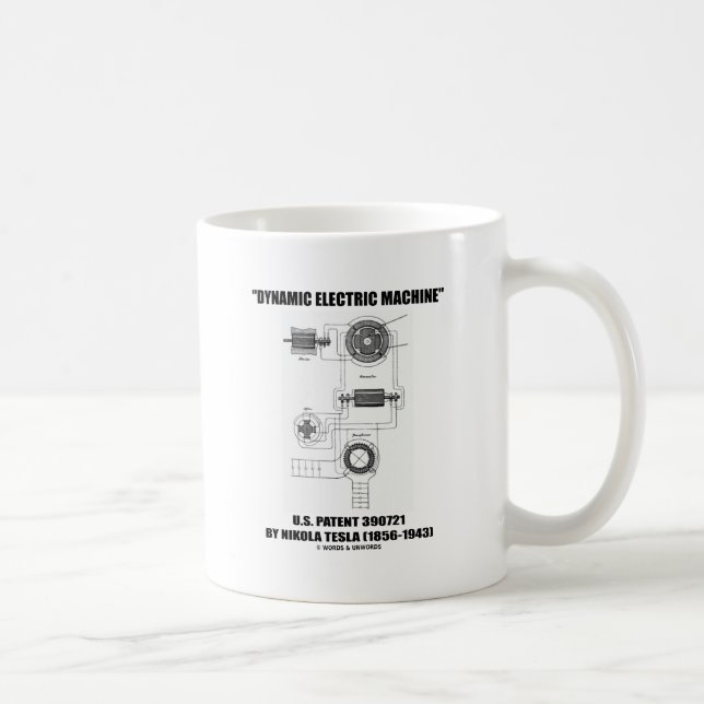 Dynamic Electric Machine US Patent 390721 By Tesla Coffee Mug (Right)