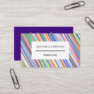 Dynamic Eye Catching Colourful Pinstripes Business Card