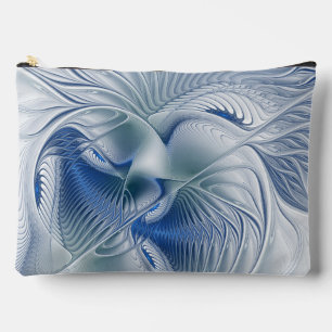 Dynamic Fantasy Abstract Blue Tones Fractal Art Accessory Pouch