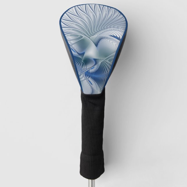 Dynamic Fantasy Abstract Blue Tones Fractal Art Golf Head Cover (Front)