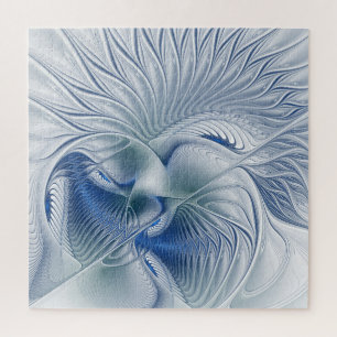 Dynamic Fantasy Abstract Blue Tones Fractal Art Jigsaw Puzzle