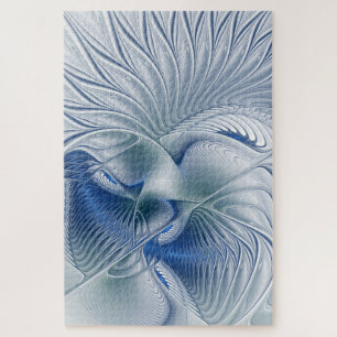 Dynamic Fantasy Abstract Blue Tones Fractal Art Jigsaw Puzzle