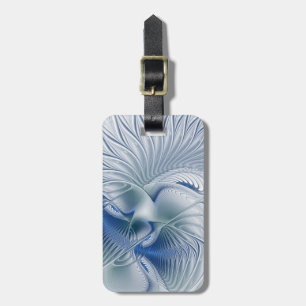 Dynamic Fantasy Abstract Blue Tones Fractal Art Luggage Tag