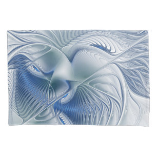 Dynamic Fantasy Abstract Blue Tones Fractal Art Pillowcase