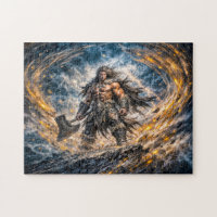 Dynamic Fantasy Berserker Warrior with Powerful Ba