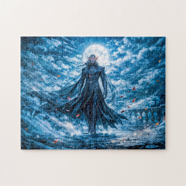 Dynamic Fantasy Vampire in Dramatic Nocturnal Atmo Jigsaw Puzzle (Horizontal)