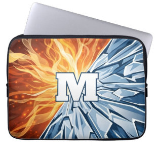 Dynamic Fire and Ice Elemental Laptop Sleeve