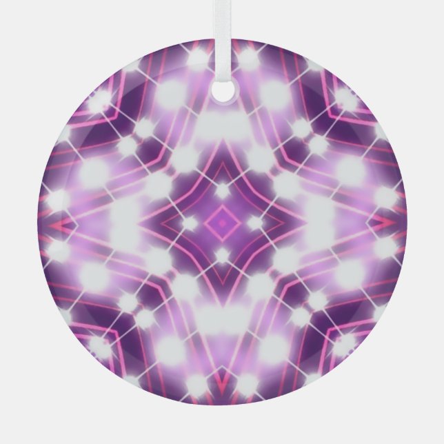 Dynamic Floodlights Background Texture Glass Ornament (Front)