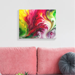 Dynamic Fluid Art: Colourful Acrylic Design Canvas Print