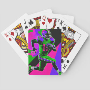 Dynamic Football Player in Action Playing Cards