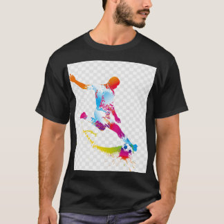 Dynamic Football Player Silhouette T-Shirt