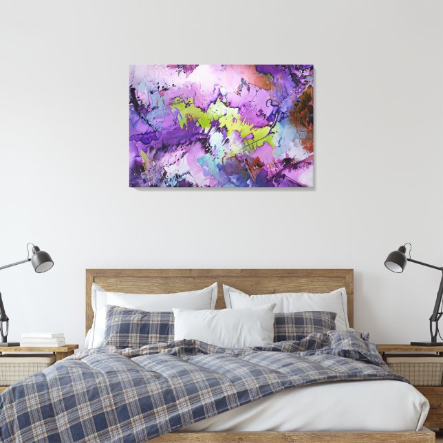 "Dynamic Fragments" Contemporary Abstract Art Canvas Print (Insitu(Bedroom))