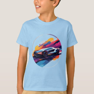 Dynamic Futuristic Sports Car Illustration T-Shirt