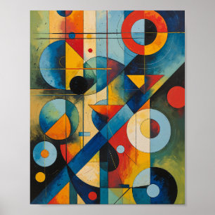 Dynamic Geometric Abstract Composition Poster