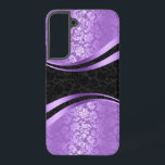 Dynamic geometric design in purple and black samsung galaxy case<br><div class="desc">Elegant vintage design with a modern twist. Purple and black floral damasks geometric design. You can request this design in any colour and on any product.</div>