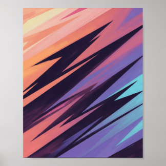  Dynamic Geometric Gradient - Modern Abstract Art Poster