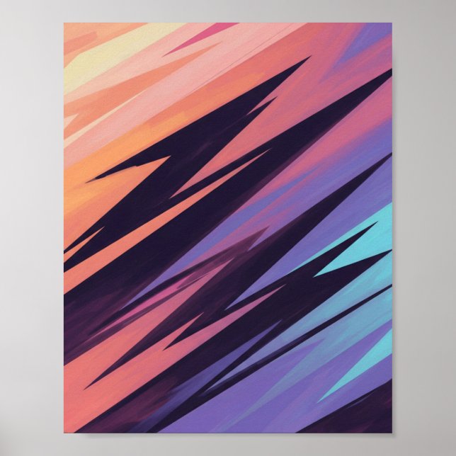 Dynamic Geometric Gradient - Modern Abstract Art Poster (Front)