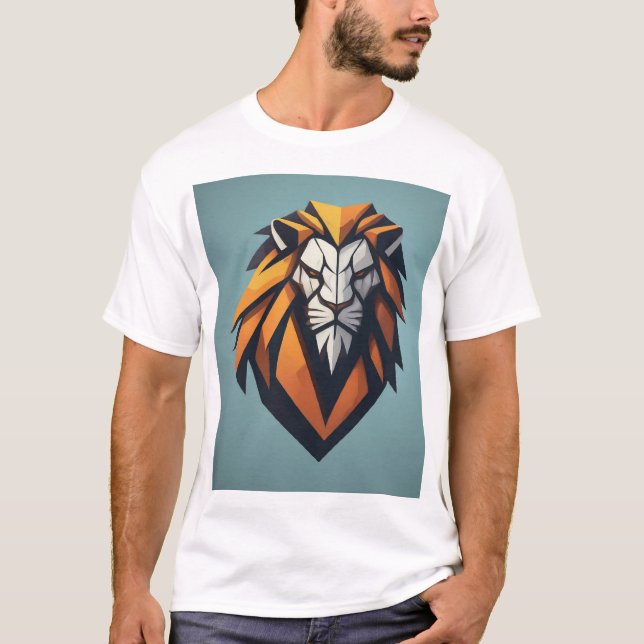 Dynamic Geometric Lion Logo T-Shirt (Front)