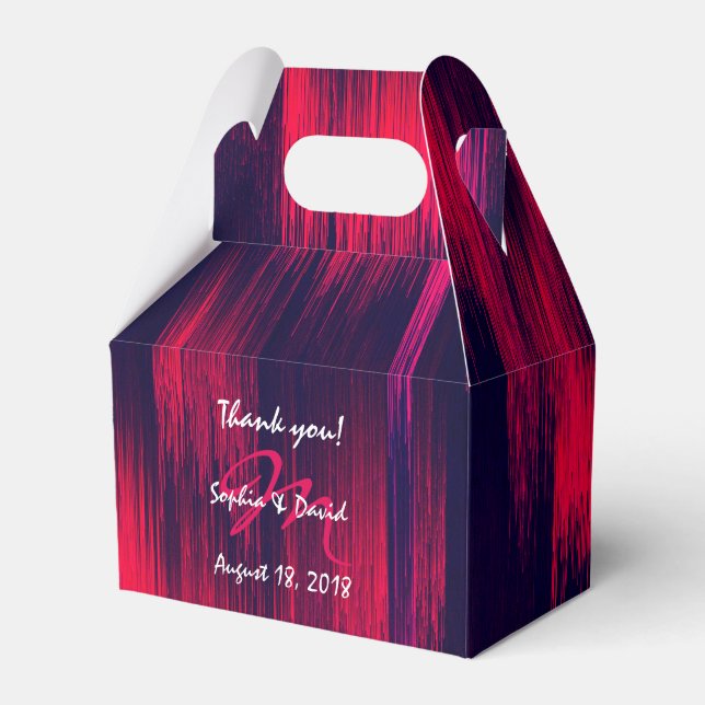 DYNAMIC - Glitch - Powerful Red and Blue+ Monogram Favor Box (Front Side)