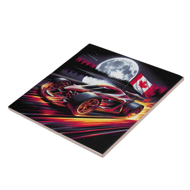 Dynamic go cart racing under a bright moon tile (Side)