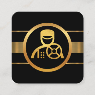 Dynamic Gold Lines Chauffeur Driver Square Business Card