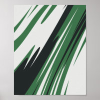 Dynamic Green and Black Abstract Streaks
