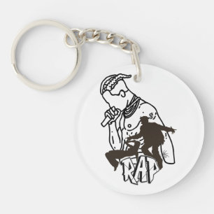 Dynamic hip-hop performer keychain