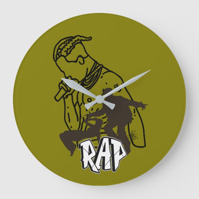 Dynamic hip-hop performer large clock (Front)