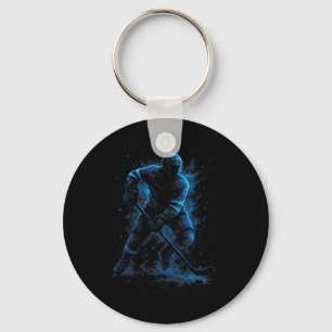 Dynamic Ice Hockey Player - Sports Winter Skate  Keychain