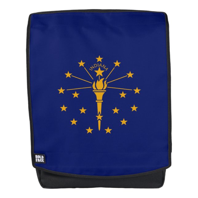 Dynamic Indiana State Flag Graphic on a Backpack (Front)