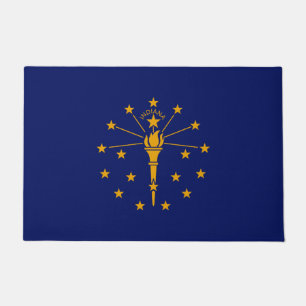Dynamic Indiana State Flag Graphic on a Doormat