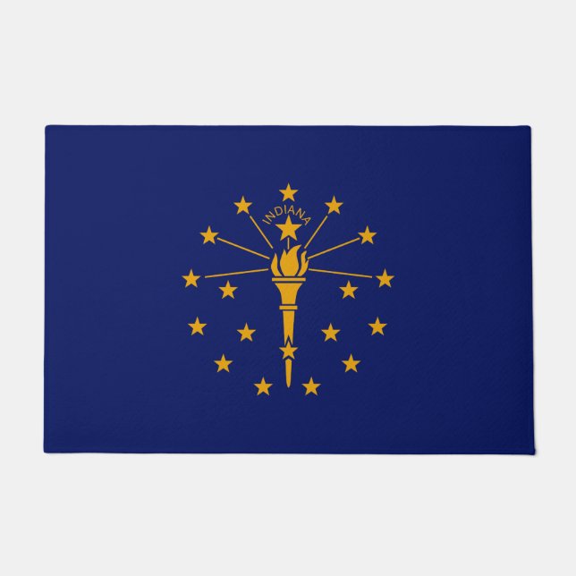 Dynamic Indiana State Flag Graphic on a Doormat (Front)