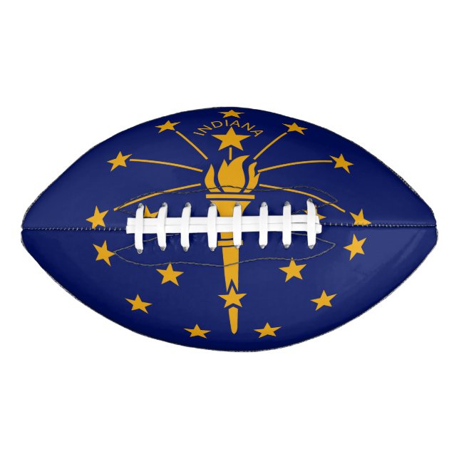 Dynamic Indiana State Flag Graphic on a Football (Front)