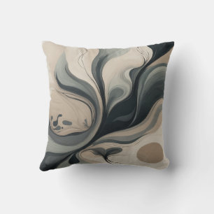 Dynamic ink blot patterns throw pillow