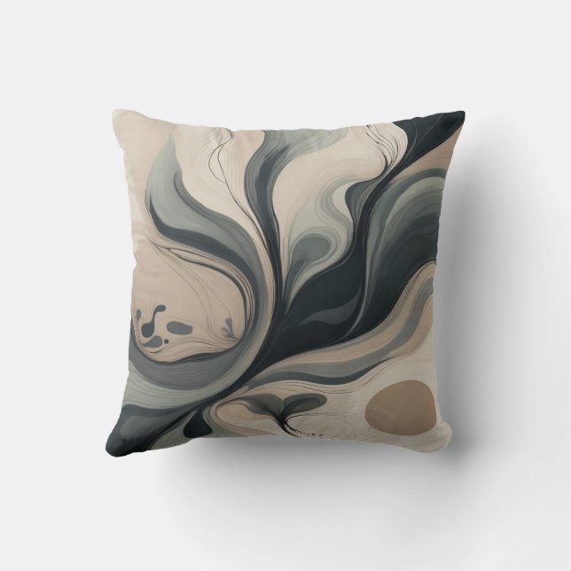 Dynamic ink blot patterns throw pillow (Back)