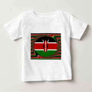 Dynamic Kenyan Flag Vector: An Energetic Design Baby T-Shirt