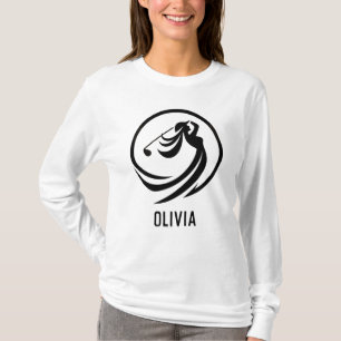 Dynamic Lady Golfer Silhouette Personalized T-Shirt