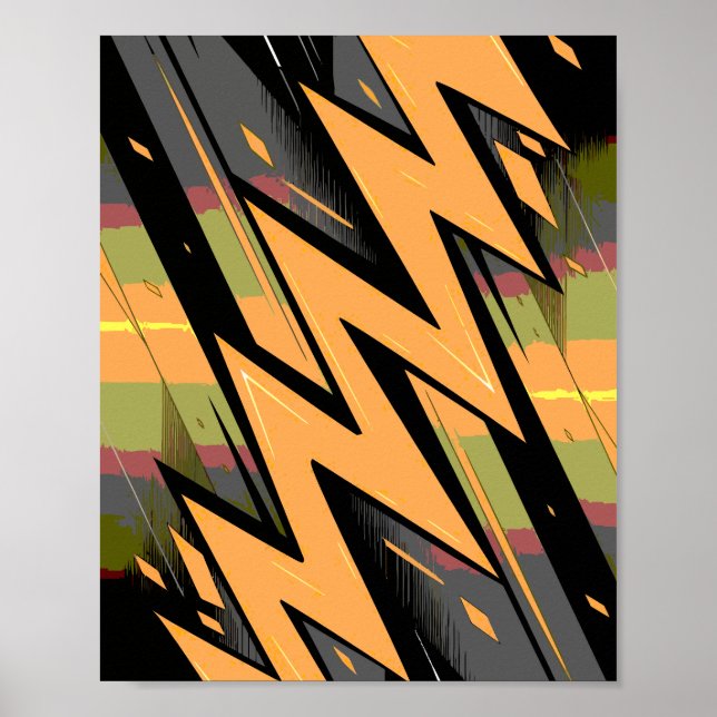 Dynamic Lightning on Dark Background Poster (Front)