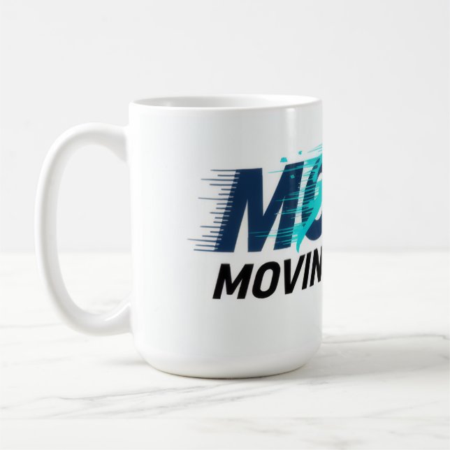 Dynamic logo with runner silhouette and text Move  Coffee Mug (Left)