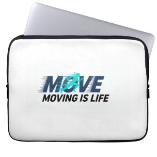 Dynamic logo with runner silhouette and text Move  Laptop Sleeve
