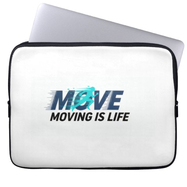 Dynamic logo with runner silhouette and text Move  Laptop Sleeve (Front)