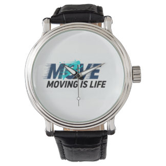 Dynamic logo with runner silhouette and text Move  Watch