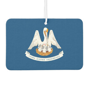 Dynamic Louisiana State Flag Graphic on a Air Freshener