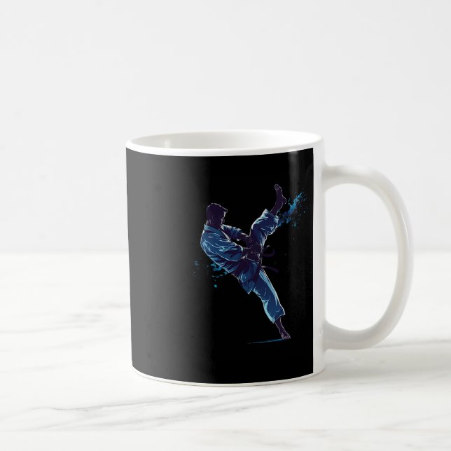 Dynamic Martial Artist Karate Kick  Coffee Mug (Right)