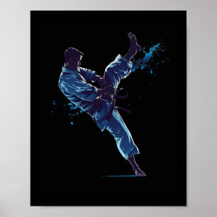 Dynamic Martial Artist Karate Kick  Poster